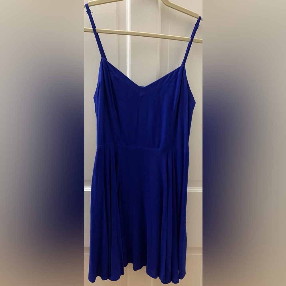 Aritzia Talula Skater Dress With Sweetheart Neckline In Blue, Size 8